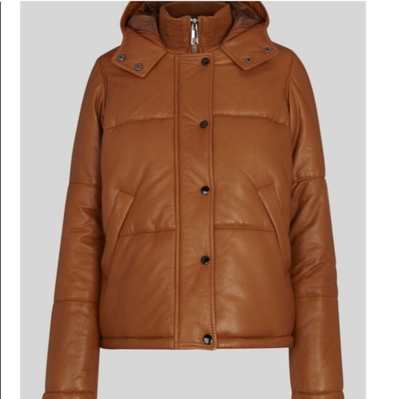 Whistles Jackets & Blazers - Whistles leather puffer coat jacket Size XS